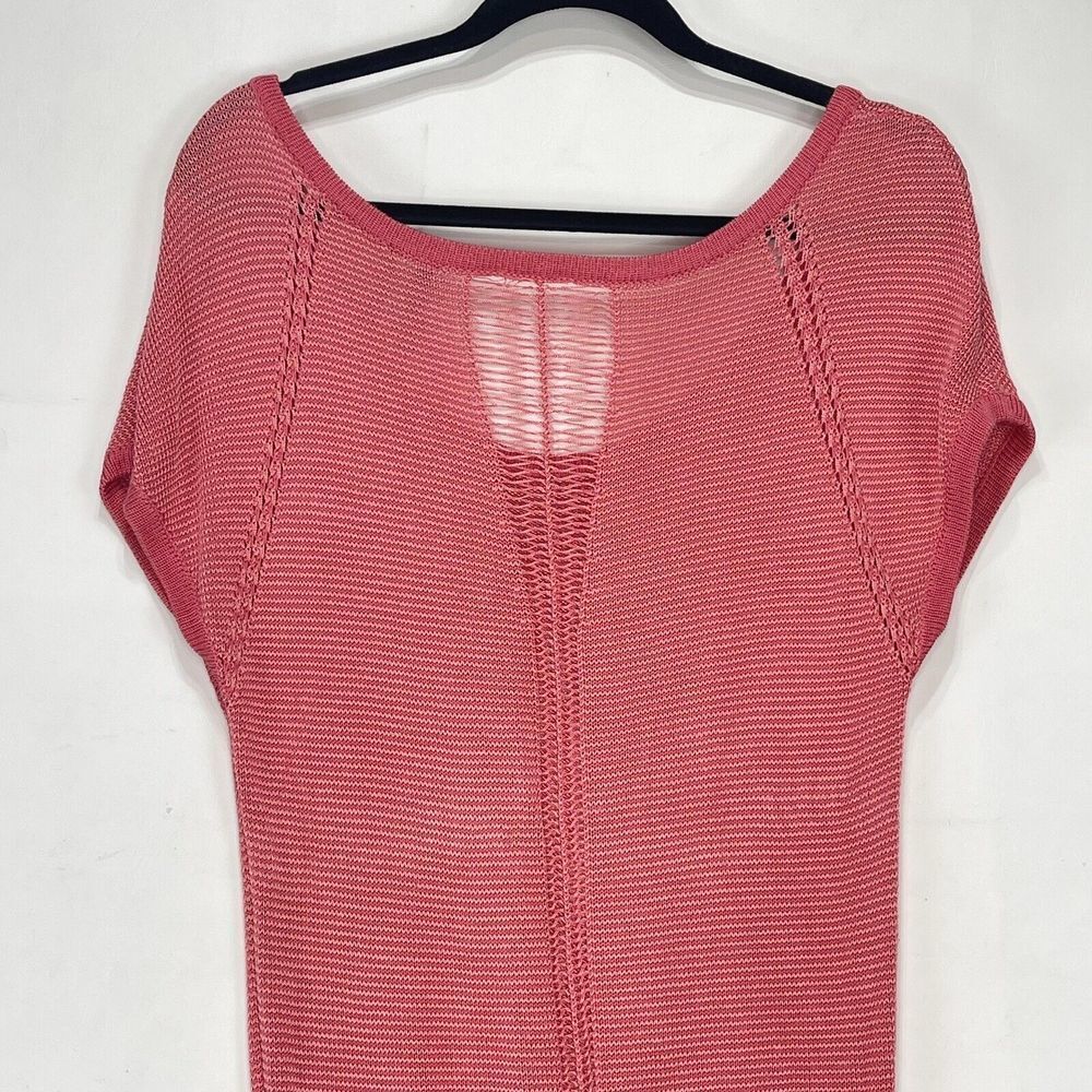 GUESS Los Angeles Womens Small Top Open Knit Coral Sweater - Picture 4 of 14